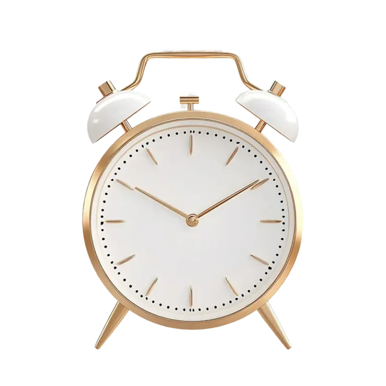 Modern Golden White Alarm Clock