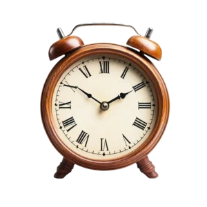Vintage Wooden Roman Alarm Clock