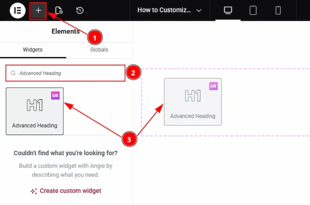 Advanced Heading - Drag & drop