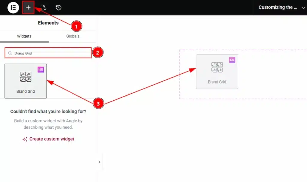 Inserting the Brand Grid widget