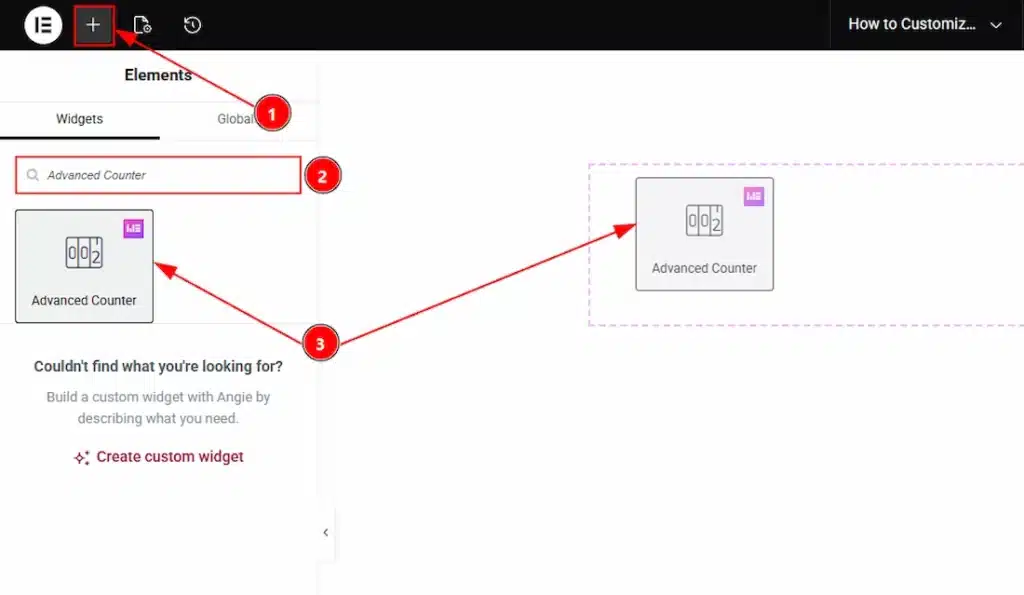 Inserting the Advanced Counter Widget