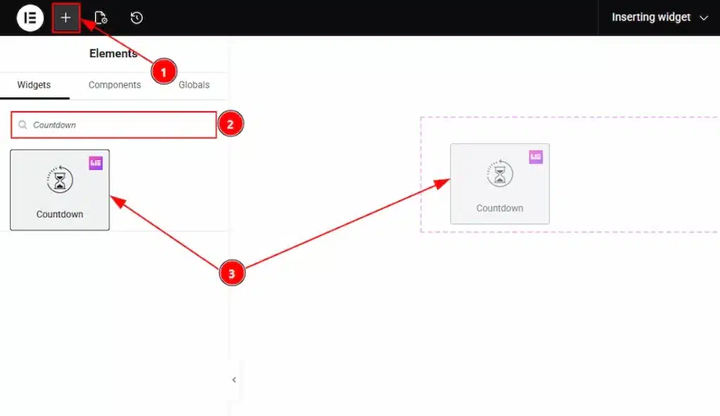 Inserting The Countdown Widget